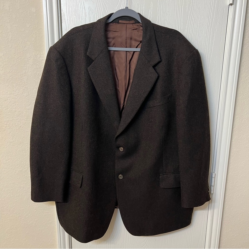 Giorgio Vallino Single Breasted Black Blazer w/ Notch Lapel, Men's Size 49 R